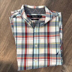 Nautica Men's Colorful Plaid Button Down Shirt